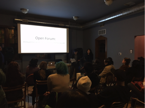 Open Forum was held on April 7, 2016 Organizing presenters included: Mia Lopez, Brit Barton, Gibran Villalobos, Josh Rios  and J. Soto Image credit: ACRE 